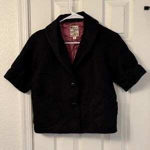 Tulle Black Short Sleeve Blazer